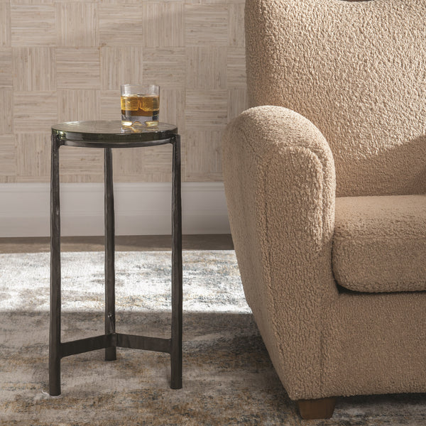 Eternity Iron & Glass Accent Table