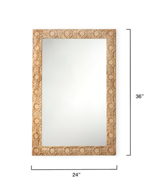  Relief Wood Carved Rectangle Wall Mirror