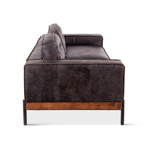Portofino Leather Sofa Antique Ebony