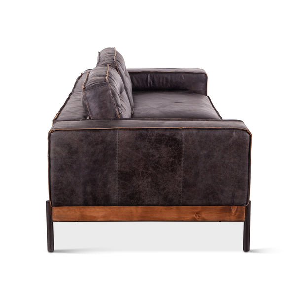 Portofino Leather Sofa Antique Ebony