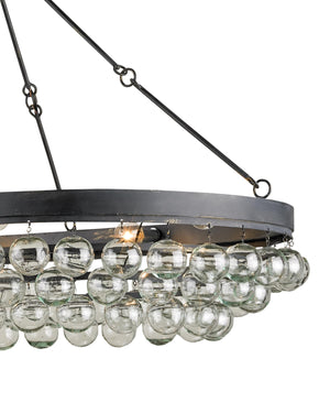 Balthazar Oval Chandelier In French Black