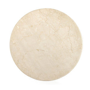 Belle Round Dining Table In Cream Marble