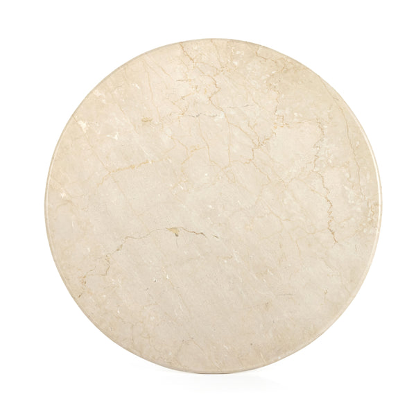 Belle Round Dining Table In Cream Marble