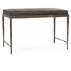 Malo Leather Bench with Hammered Iron Legs - Cocoa Brown