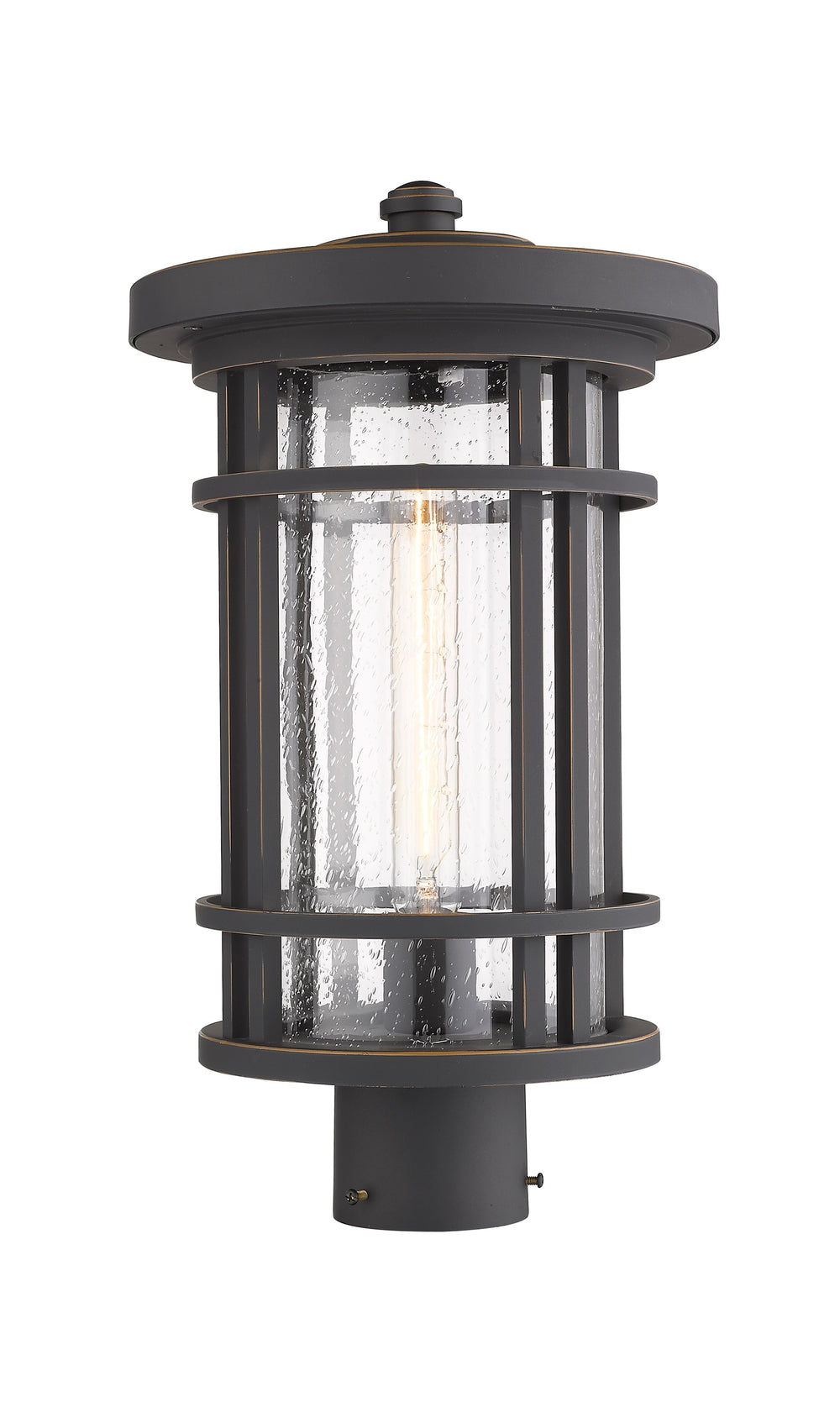 Jordan 1 Light Outdoor Post Mount Fixture in Oil Rubbed Bronze Finish
