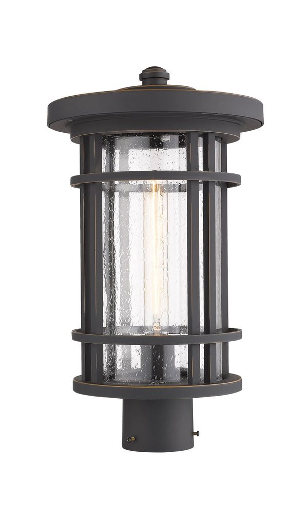 Jordan 1 Light Outdoor Post Mount Fixture in Oil Rubbed Bronze Finish
