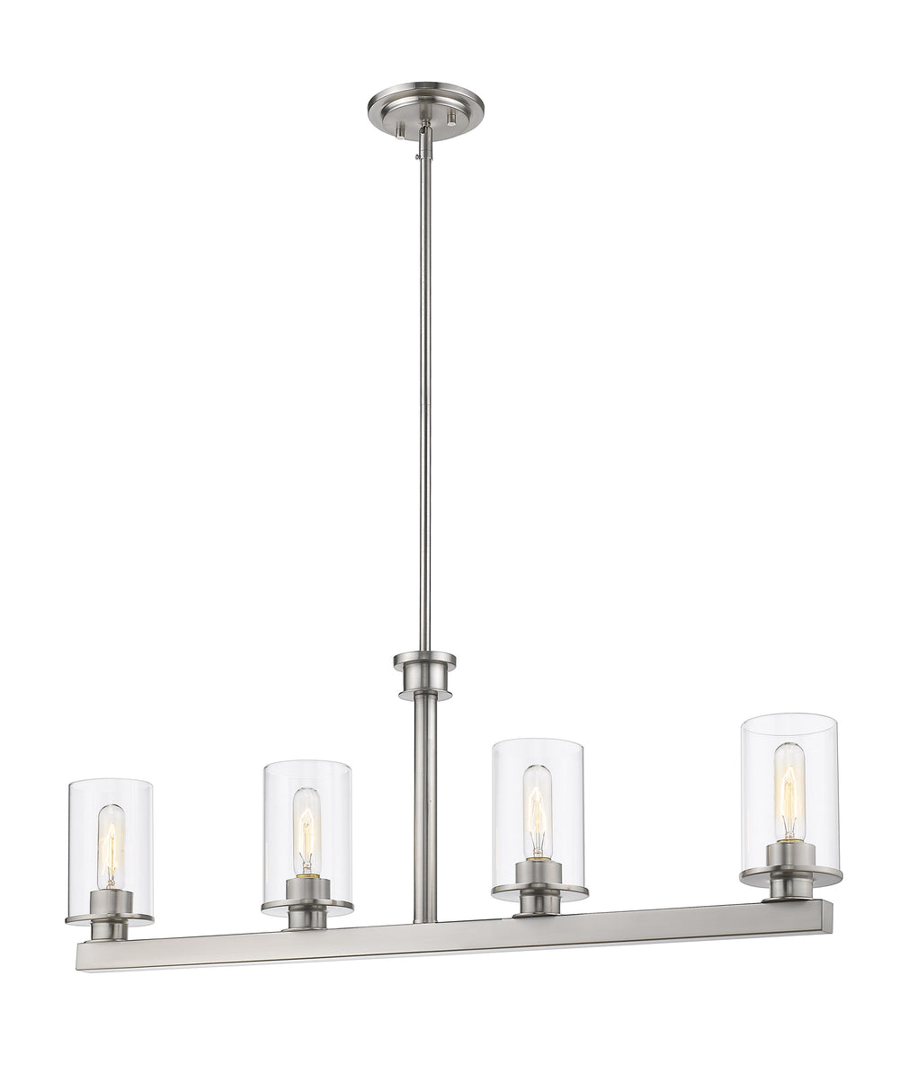 Savannah 4 Light Island/Billiard in Brushed Nickel Finish