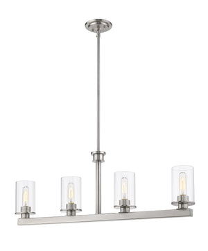Savannah 4 Light Island/Billiard in Brushed Nickel Finish
