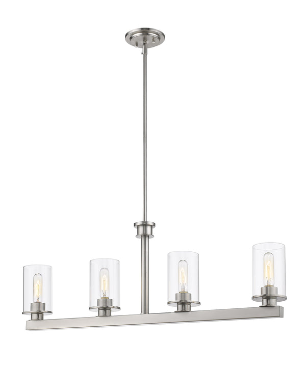 Savannah 4 Light Island/Billiard in Brushed Nickel Finish