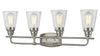Annora 4 Light Vanity  in Brushed Nickel Finish