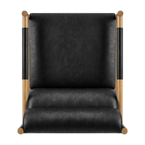 Olsen Faux Leather Accent Arm Chair, Casa Black