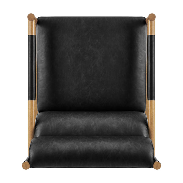 Olsen Faux Leather Accent Arm Chair, Casa Black