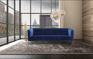 Lamar Love Seat in Blue Fabric