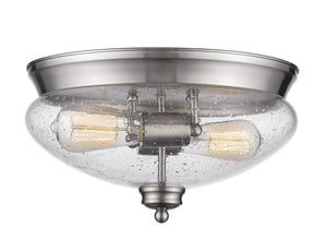 Amon 2 Light Flush Mount in Brushed Nickel Finish