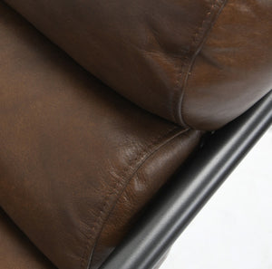 Jackson Leather Accent Chair with Metal Frame - Truffle Brown