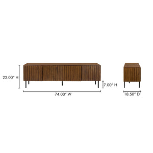 Lincoln Media Cabinet in Brown with Clinker Design