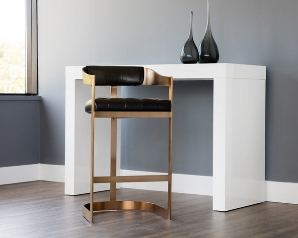 Beaumont Barstool - Antique Brass - Cantina Black
