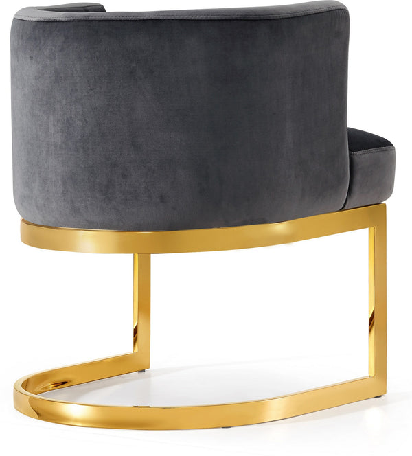Donna Dining Chair In Grey Velvet and Gold