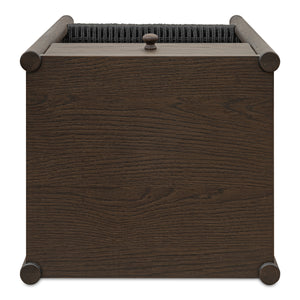 Millie Nightstand with Black Rope and Oak Legs