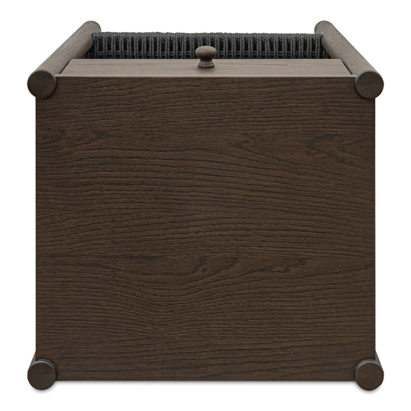 Millie Nightstand with Black Rope and Oak Legs