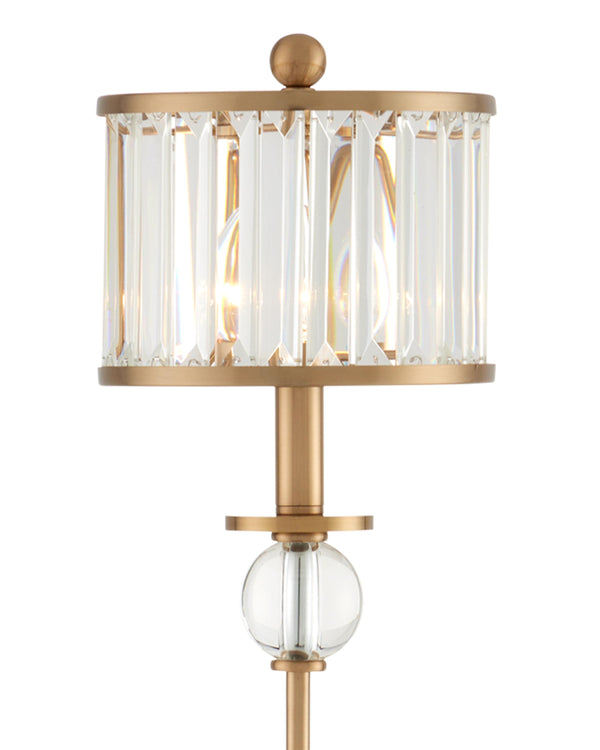 Parfait Table Lamp In Clear & Antique Brass