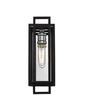 Titania 1 Light Wall Sconce in Black + Chrome Finish