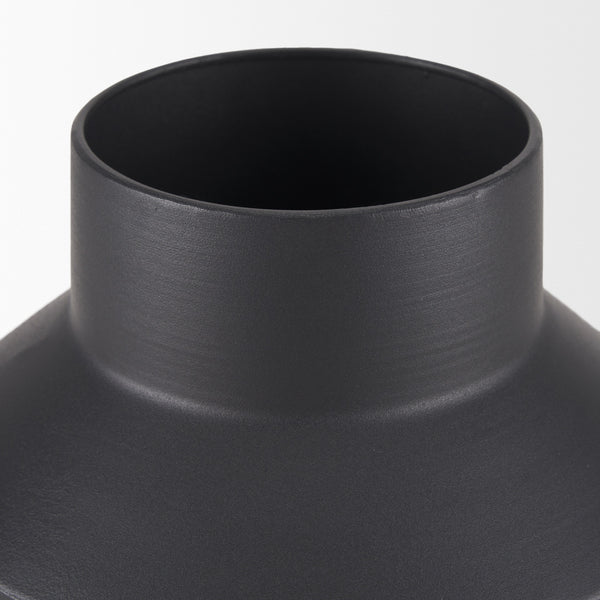 Tosca Medium Matte Black Metal Vase