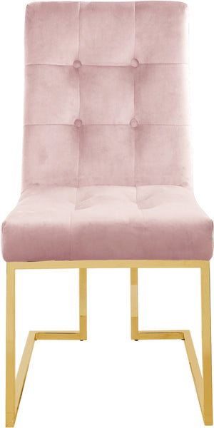 Benny Dining Chair In Pink Velvet