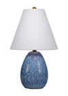 Raindrop Ceramic Table Lamp with Linen Shade, Blue