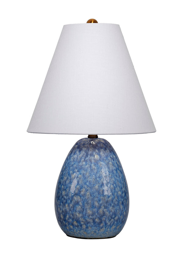 Raindrop Ceramic Table Lamp with Linen Shade, Blue