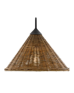 Basket Swing Arm Sconce In Blacksmith & Natural