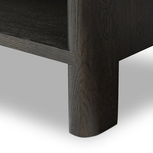 Noeline Wide Bookcase - Smoked Black Oak