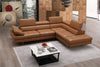 Eliza Italian Leather Sectional Caramel In Right Hand Facing