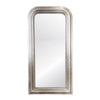SILVER LEAF WOOD FLOOR MIRROR WITH CURVED EDGES