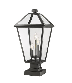Talbot 3 Light Outdoor Pier Mounted Fixture in Black Finish