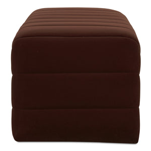 Moe's Verity Bench in Warm Brown Velvet
