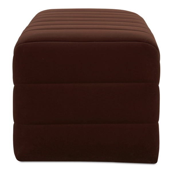 Moe's Verity Bench in Warm Brown Velvet