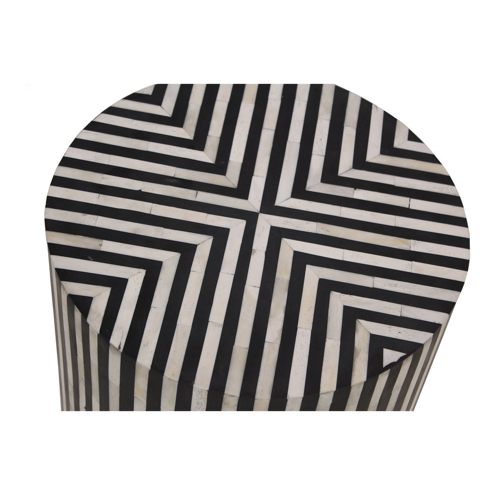 Chameau Side Table Black with Camel Bone Veneer