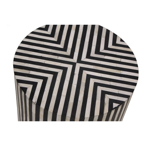 Chameau Side Table Black with Camel Bone Veneer