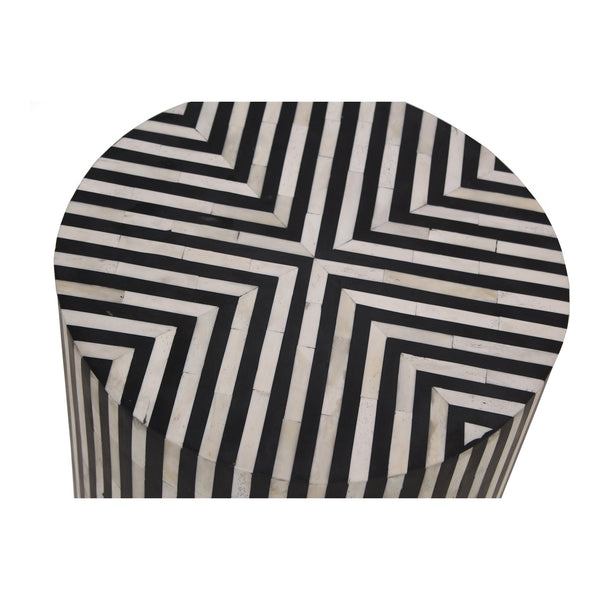 Chameau Side Table Black with Camel Bone Veneer