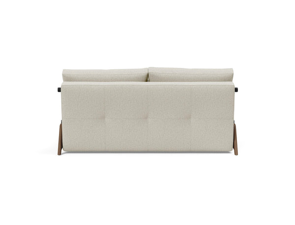 CUBED QUEEN SOFA BED in MIXED DANCE NATURAL FABRIC WITH Dark Wood LEGS 527