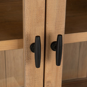 Crest Solid Wood Tall Cabinet with Glass Doors