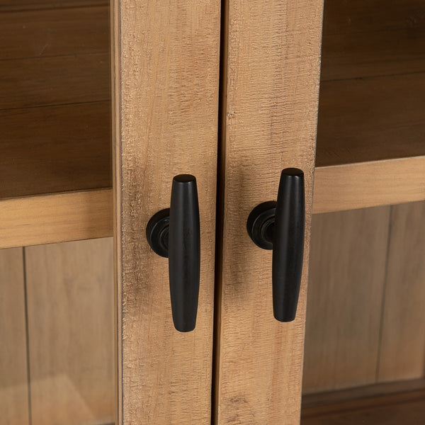 Crest Solid Wood Tall Cabinet with Glass Doors
