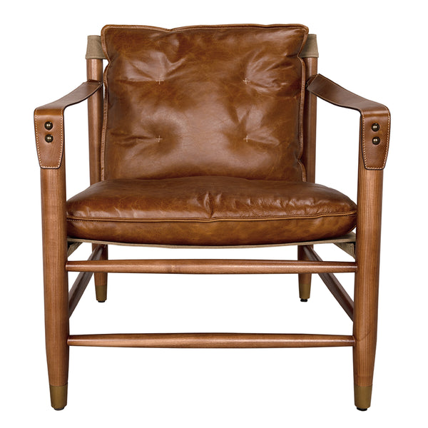 Luther Chair, Cuba Brown Leather W/Canvas