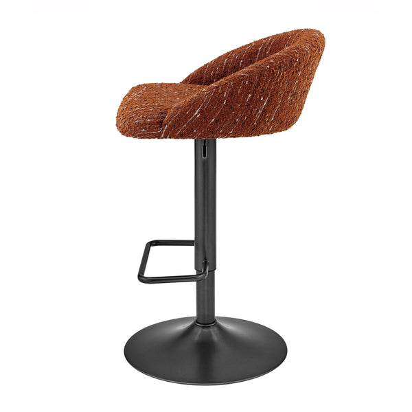 Jorrell KD Boucle Gaslift Swivel Bar Stool, Zenith Terracotta