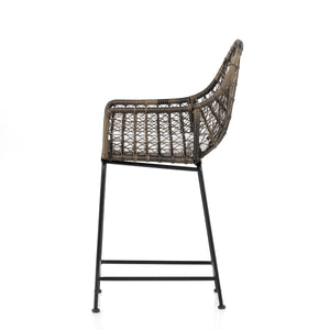 Bandera Outdoor Stool W/Cshn In Grey In Countr