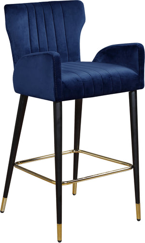 Alonzo Stool In Navy Velvet