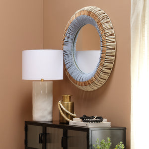 Native Beaded Round Wall Mirror 