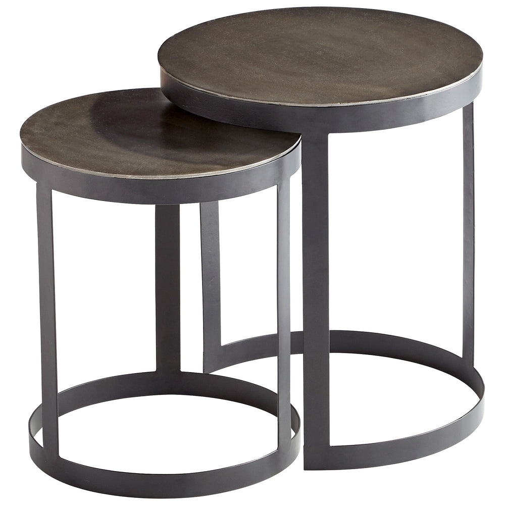Monocroma Side Table In Silver And Black Set Of (2)