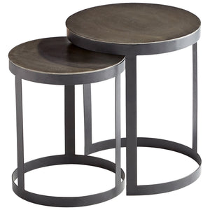 Monocroma Side Table In Silver And Black Set Of (2)